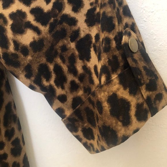 M Collection Leopard Print 3/4 Sleeve Blouse - Picture 9 of 16